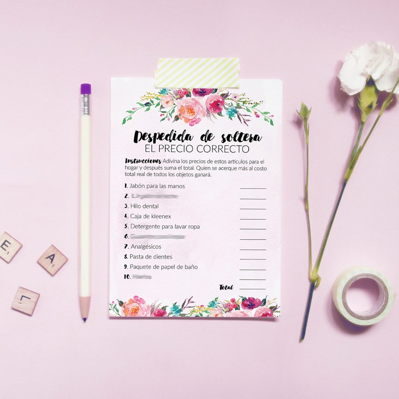 Bridal Shower Games in Spanish Includes 15 Printable Games - Etsy