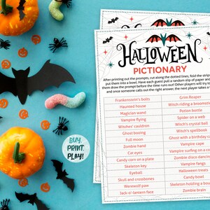 Halloween Party Pictionary Printable Game for Kids &amp; Adults 30 Spooky ...