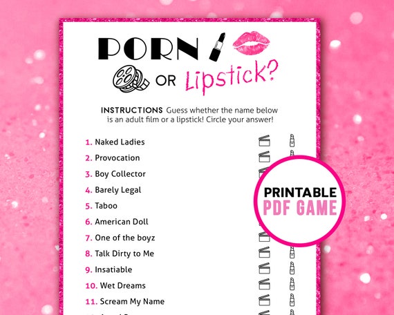 Ladies Night Porn or Lipstick Party Printable Games Girls Night Activity  Digital Download - Etsy Finland