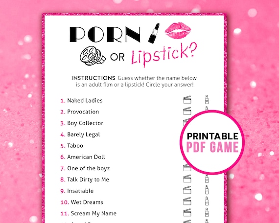 Ladies Night Porn or Lipstick Party Printable Games Girls Night Activity  Digital Download - Etsy Finland