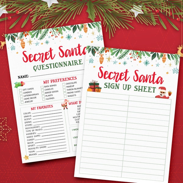 Secret Santa Tags Etsy