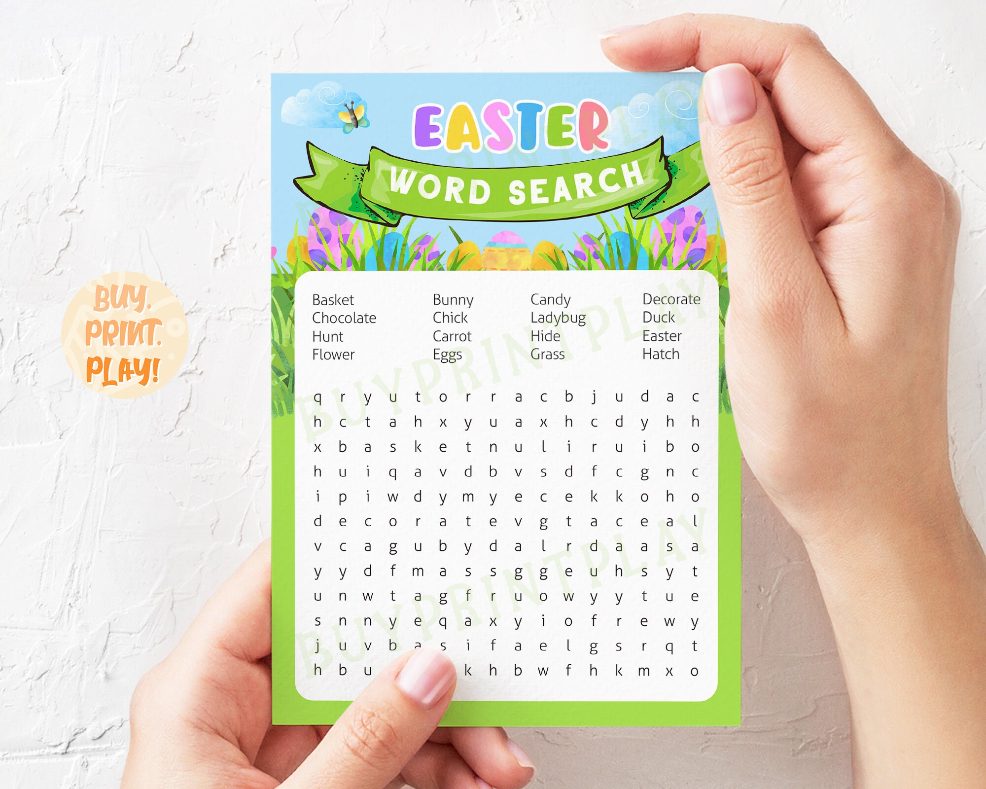 Easter Printable Word Search Kids Easter Games for Sunday | Etsy