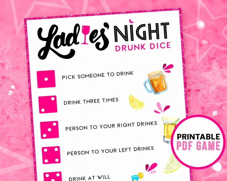 drunk dice game fun ladies night games girls night out etsy ireland