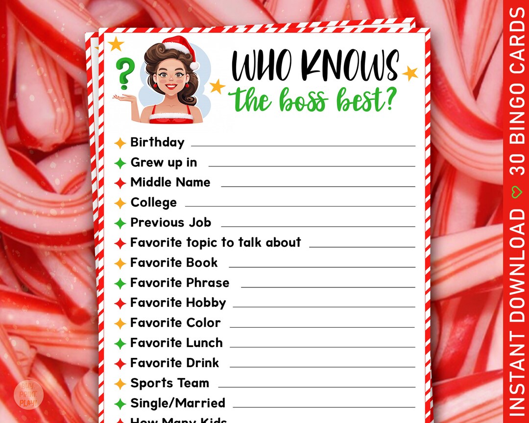 Who Knows the Boss Best for Holiday Office Party Female Boss Version