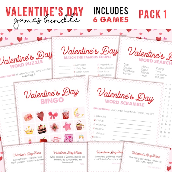 Valentine's Day Party Games Printable Activities