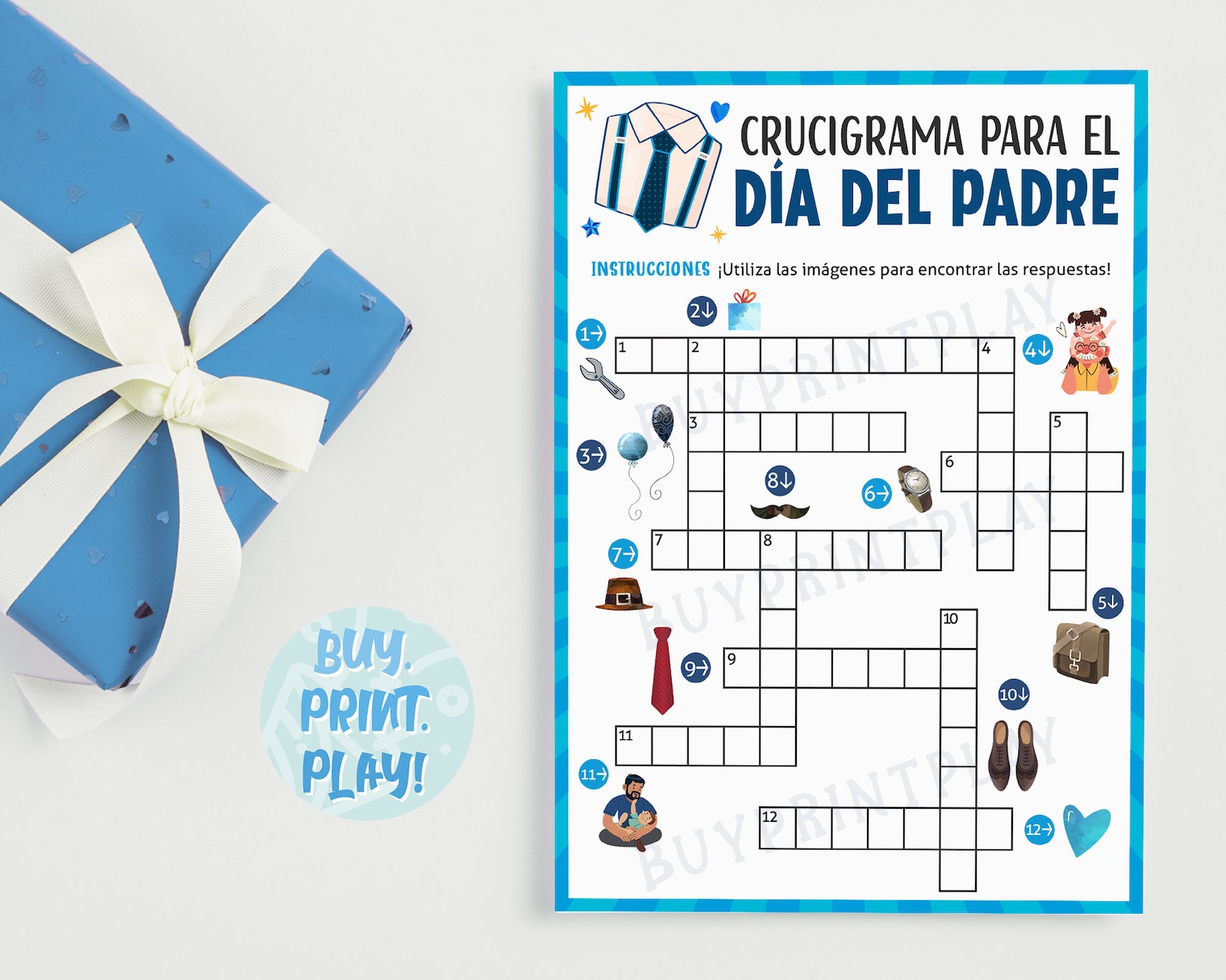Juegos del Dia del Padre Crucigrama