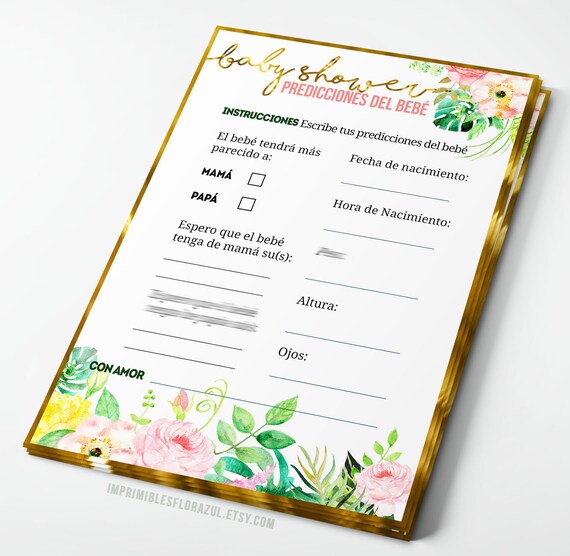 Spanish Baby Shower Games Printable Games Bundle Juegos De Baby Shower Floral Pink Tropical - 