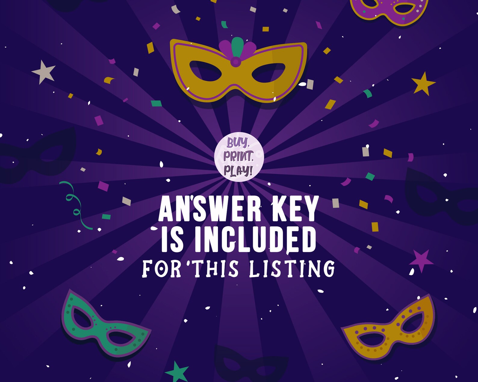 Mardi Gras Emoji Pictionary Party Games for Adults & Kids Etsy