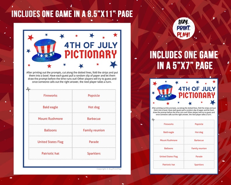 4th of july pictionary
