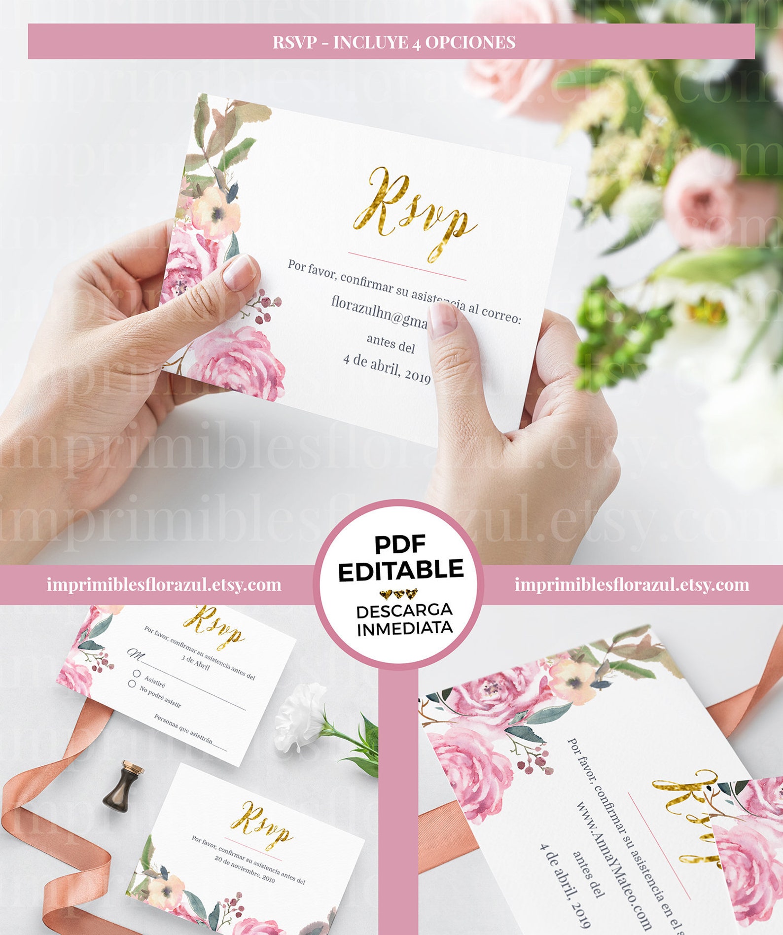 RSVP card In spanish En español Confirmation card Etsy