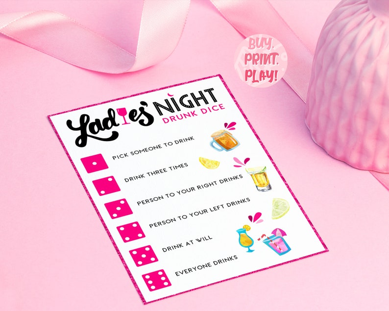 Drunk Dice Game Fun Ladies Night Games Girls Night Out Etsy