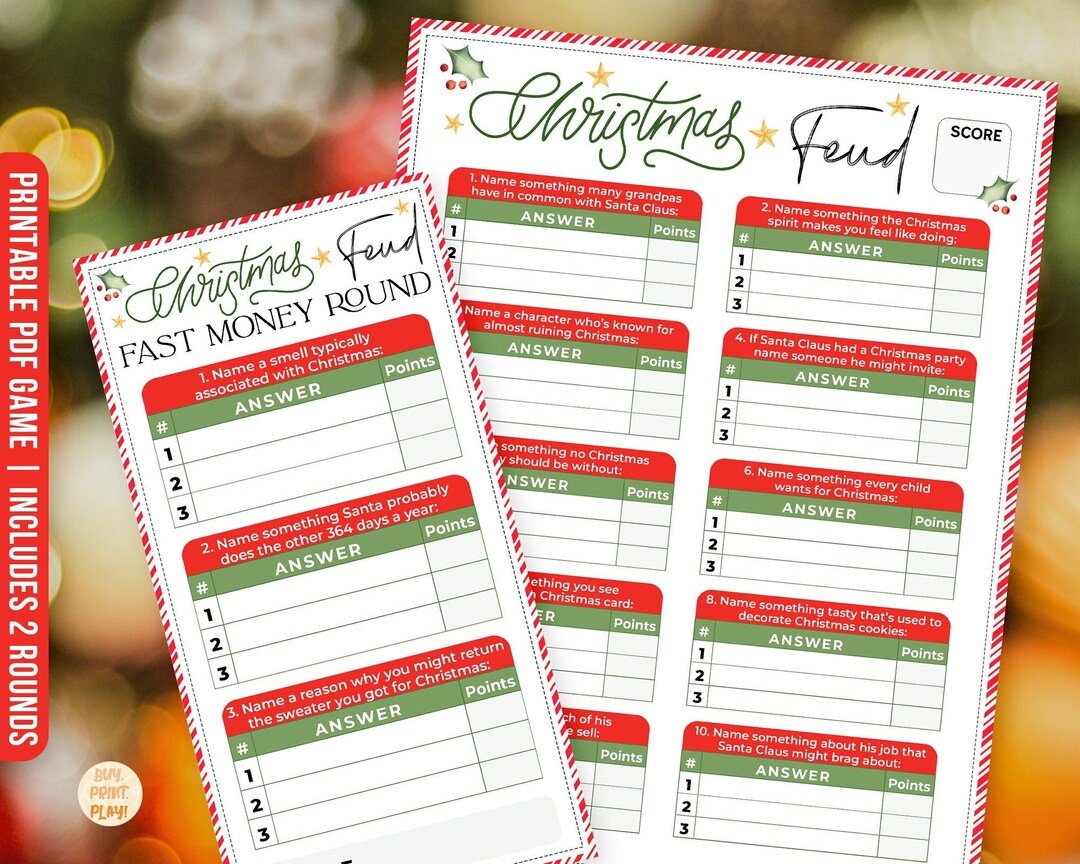 Printable Christmas Games Family Feud | Christmas Party Office Games ...
