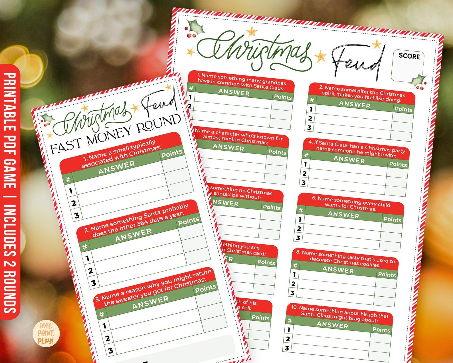 Printable Christmas Games Family Feud Christmas Party Office - Etsy