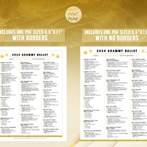 2024 Grammys Ballot With 22 Major Categories for 66th Music Awards ...