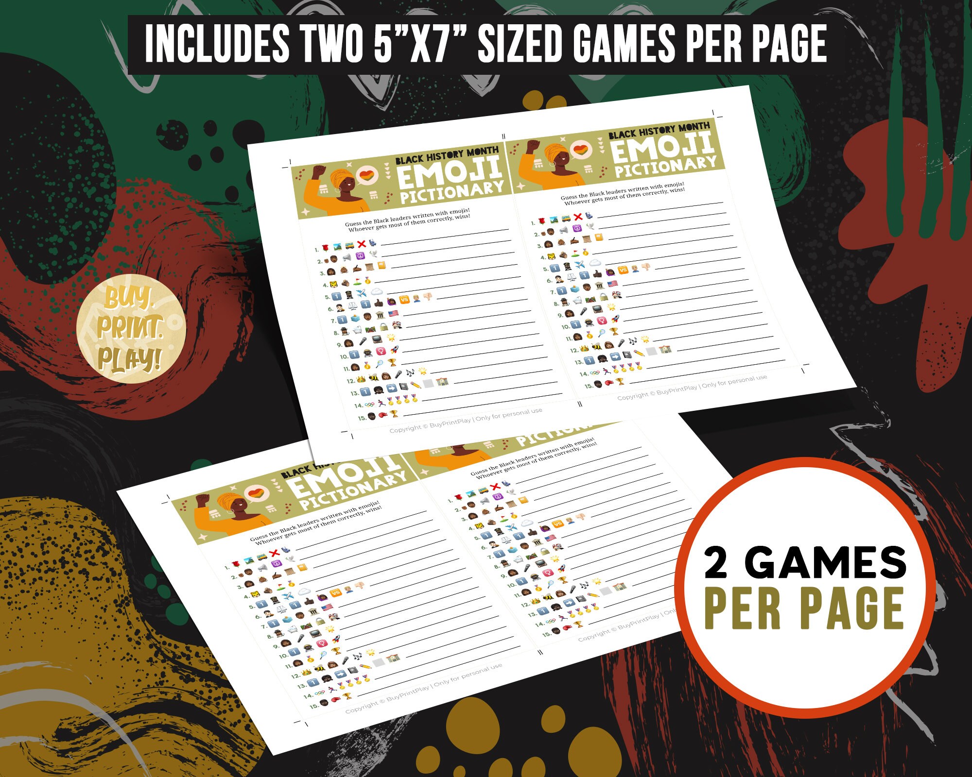 Black History Month Emoji Pictionary Black Leaders Emoji Etsy