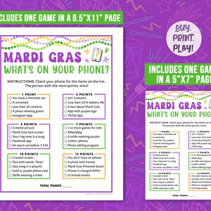 carnival mardi gras whats included