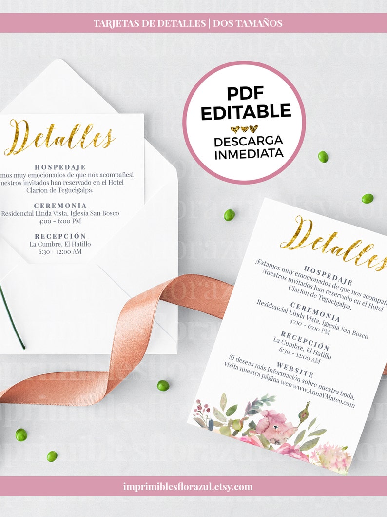 Wedding Invitation Kit in spanish Etsy