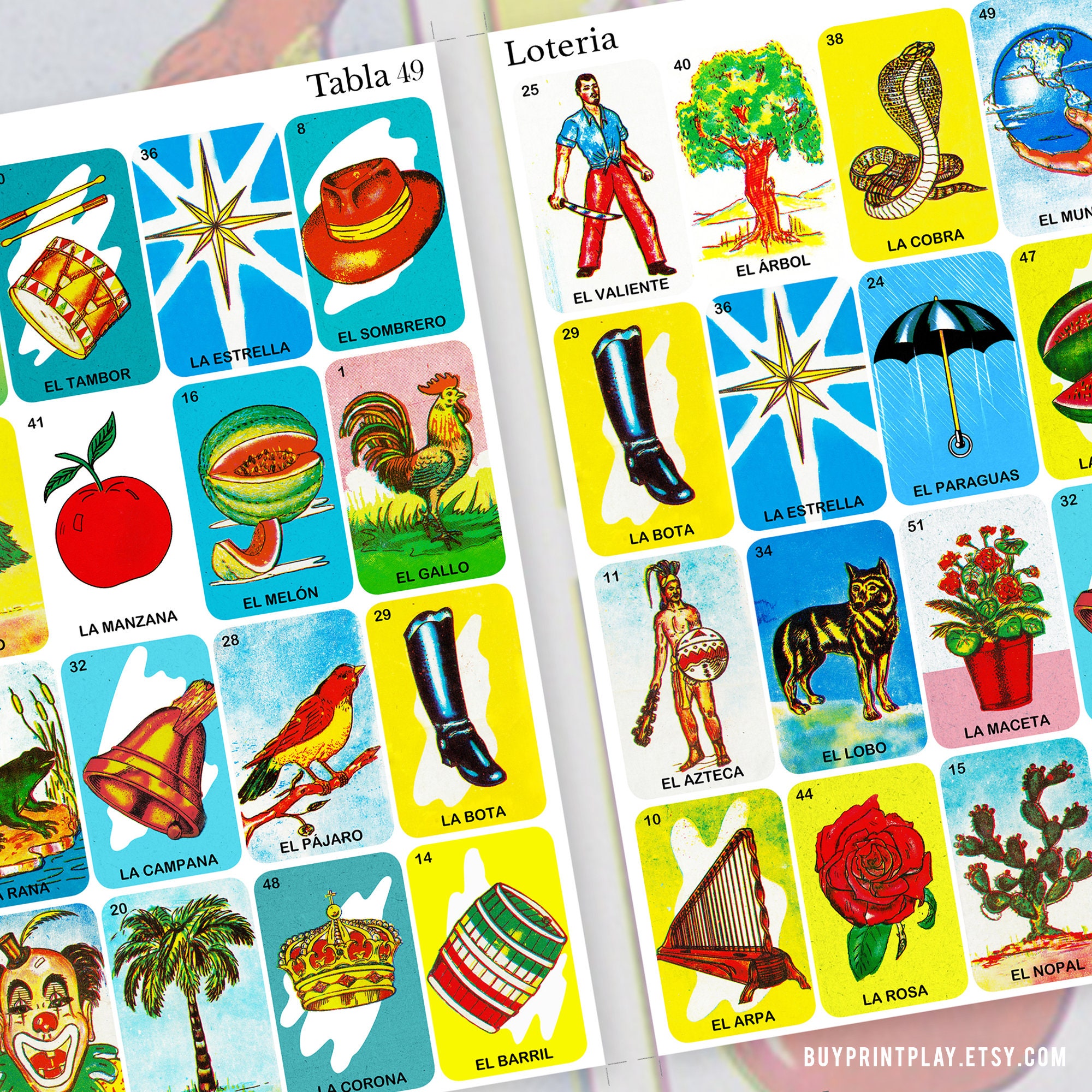 Loteria Mexicana Tradicional para imprimir Mexican Loteria Etsy México Loteria Mexicana Tradicional para imprimir Mexican Loteria Etsy México