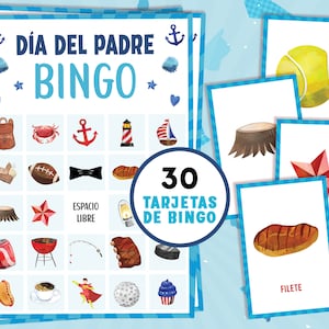 Fathers Day Bingo in Spanish | Bingo del Dia del Padre en español | Printable games for kids, teens & adults | Digital Download