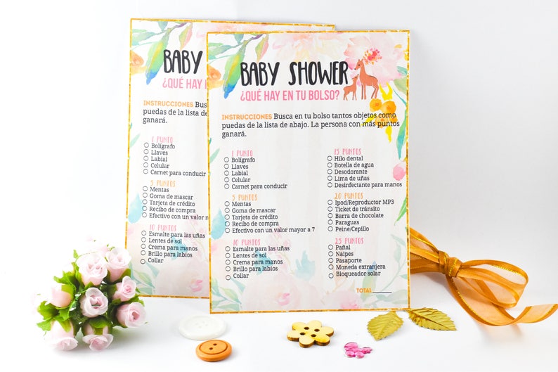Baby Shower Games Spanish Juegos Baby Shower En Español Girl Etsy