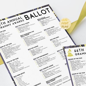 Grammy Awards Ballot 2024 Printable Music Awards Predictions Sheet Grammy Awards Ballot 2024 Printable Music Awards Predictions Sheet