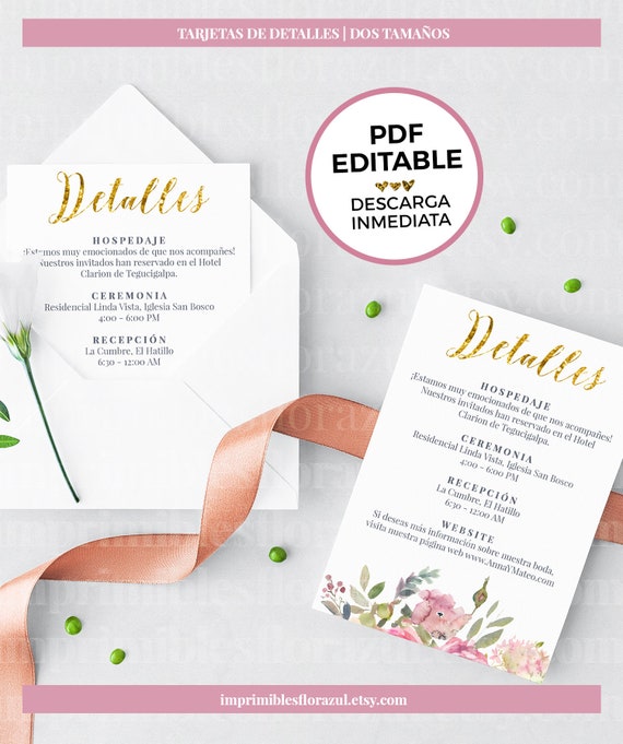 Details Card Template Wedding Information Card Details Etsy