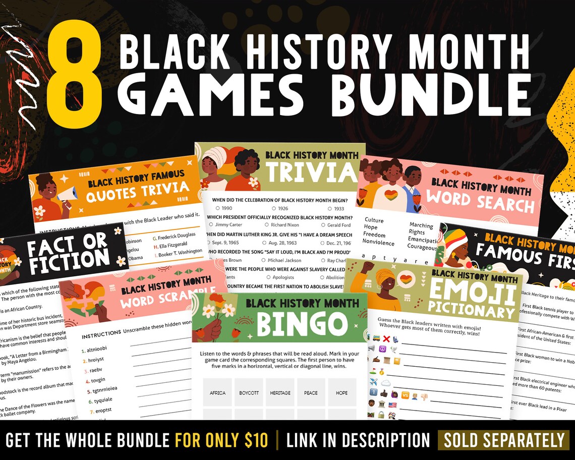 Black History Month Emoji Pictionary Black Leaders Emoji Etsy UK