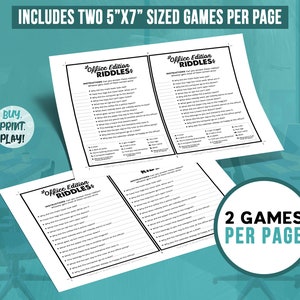 Riddles for Office Party | Printable Games for Workplace | Team ...