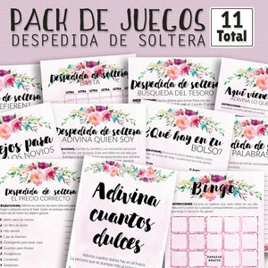 Bridal Shower Games in Spanish Bridal Shower Spanish Pack of - Etsy