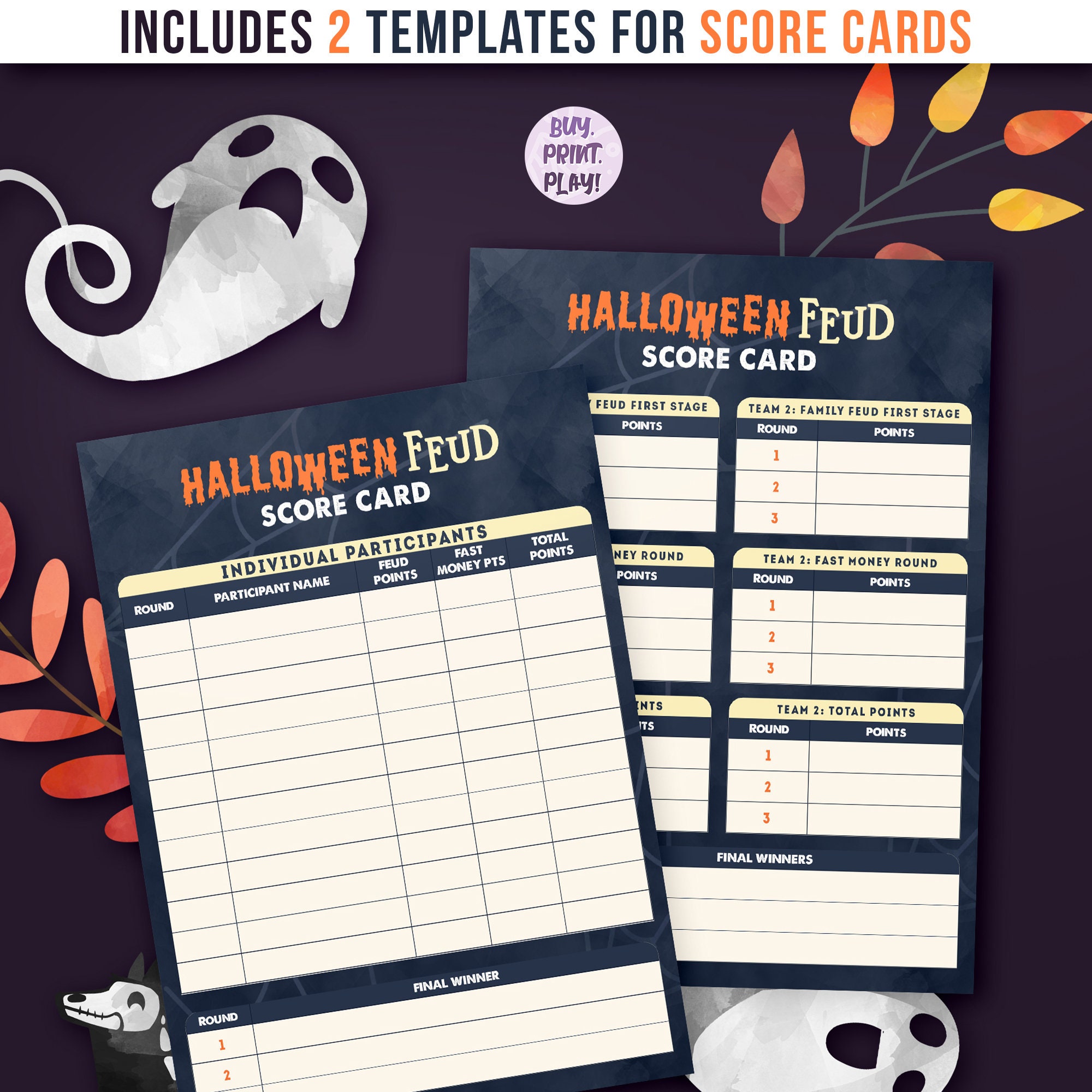 Halloween Family Feud Game Halloween Game Printable and | Etsy