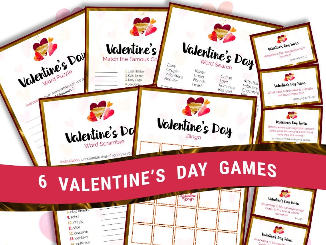 Valentines Day Printable Games Instant Download | Etsy