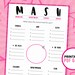 Ladies Night Mash Game Girls Party Printable Games Girls Night Party ...