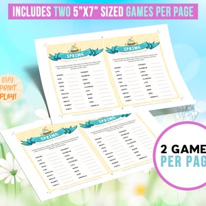 Fun Spring Finish the Phrase Printable Spring Games Fun | Etsy