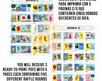 Loteria cards for rifa