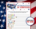 US States Emoji Pictionary Game | 4th of July Games | USA Patriotic Emoji Quiz | Independence Day Games for kids & Adults | Labor Day product logo