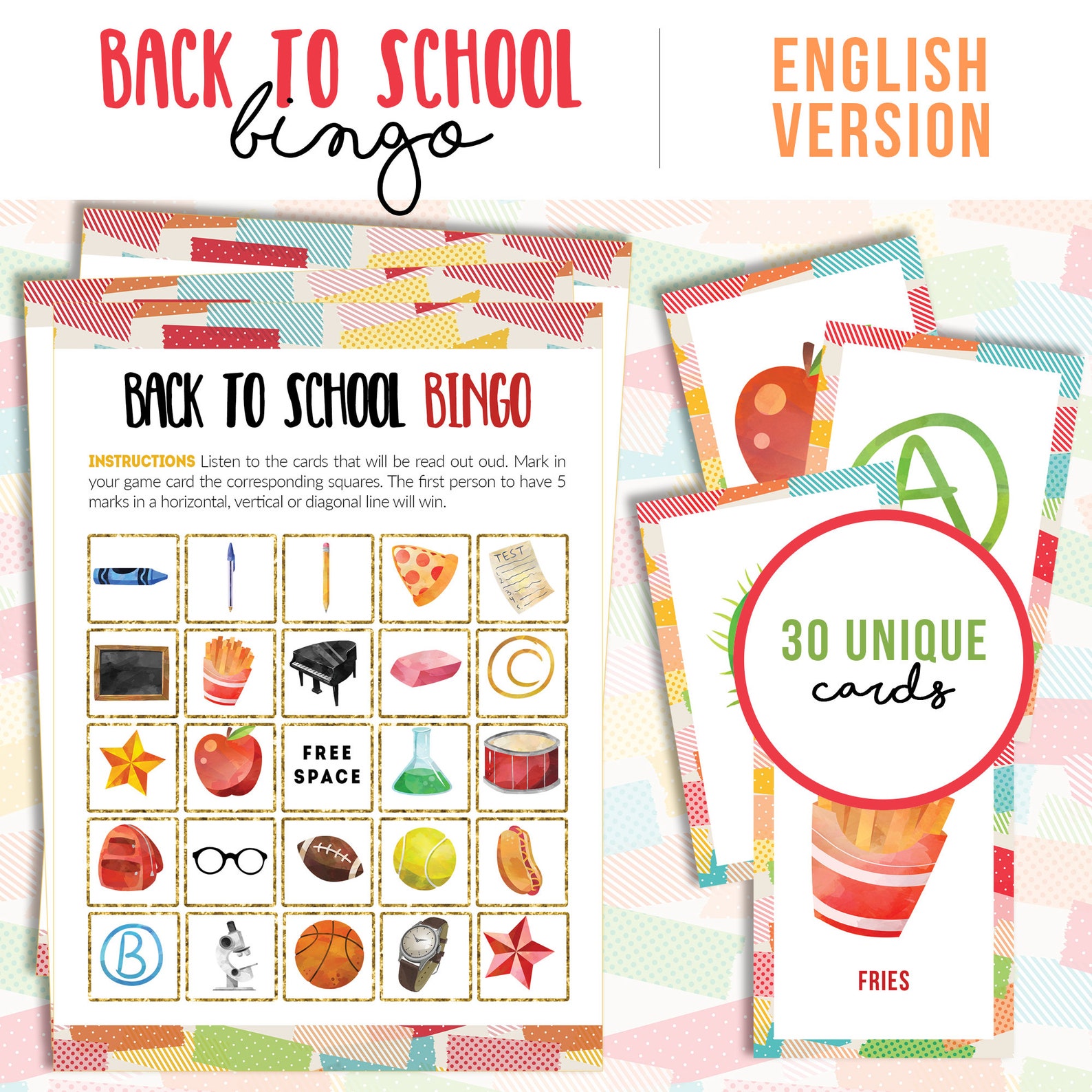 Back to School Printable Games School Activity Bundle Etsy