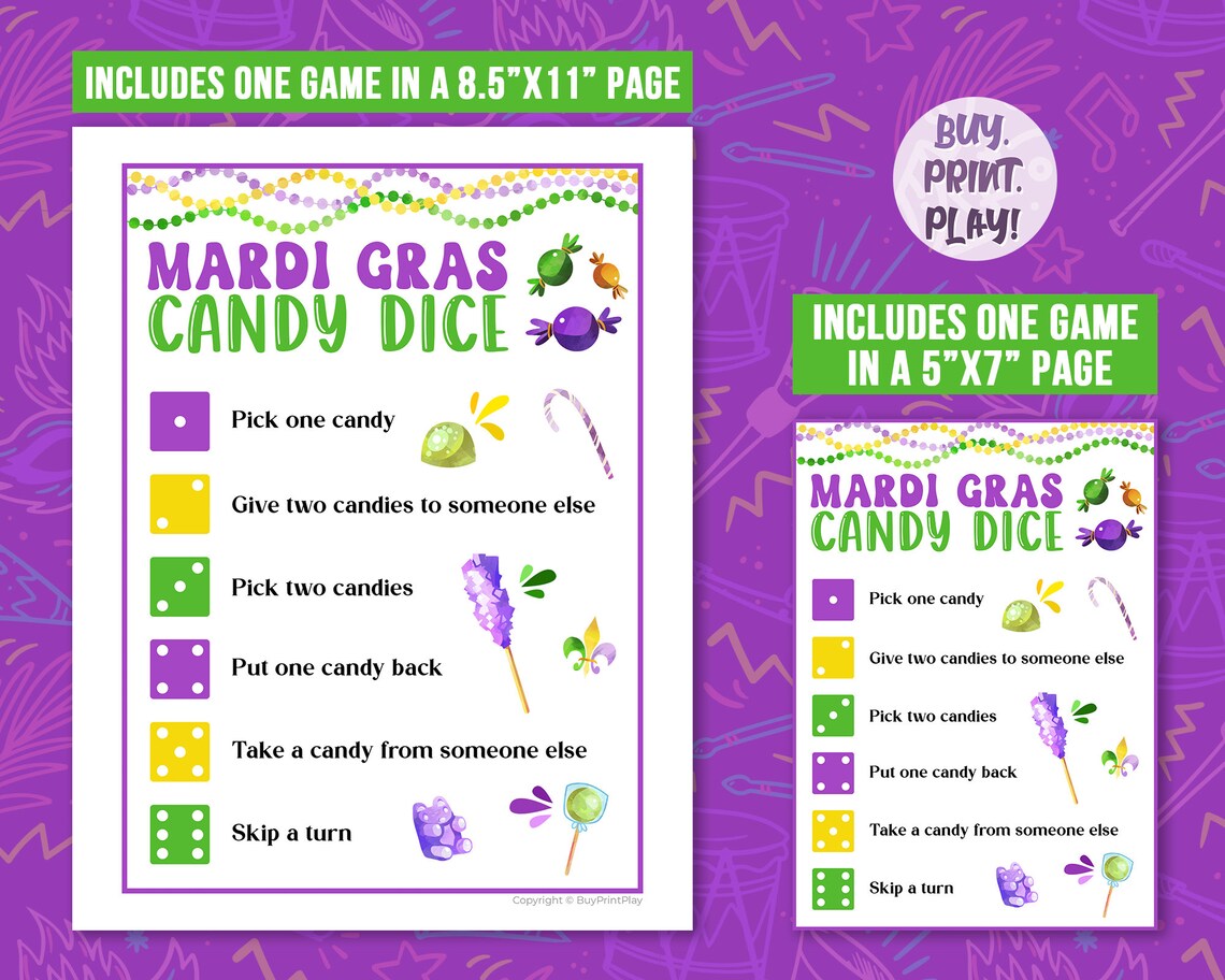 mardi gras bead dice game
