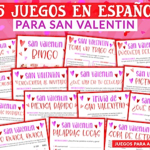 15 Juegos de San Valentin para adultos | Actividades imprimibles | Spanish Valentines Games for adults | Descarga Digital