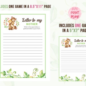 Mothers Day Games Letter to My Mother Printable Activity | Etsy