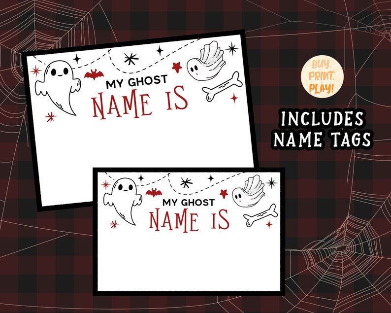 Whats Your Ghost Name Halloween Party Games Ghost Name Etsy