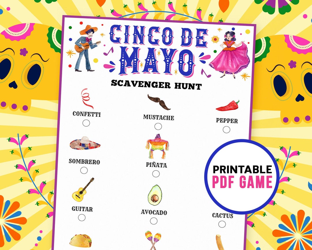 Cinco De Mayo Games Scavenger Hunt Family Games for Kids Etsy