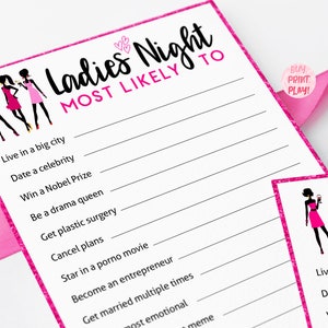 Who is Most Likely to Fun Ladies Night Games Girls Night Games Hen ...