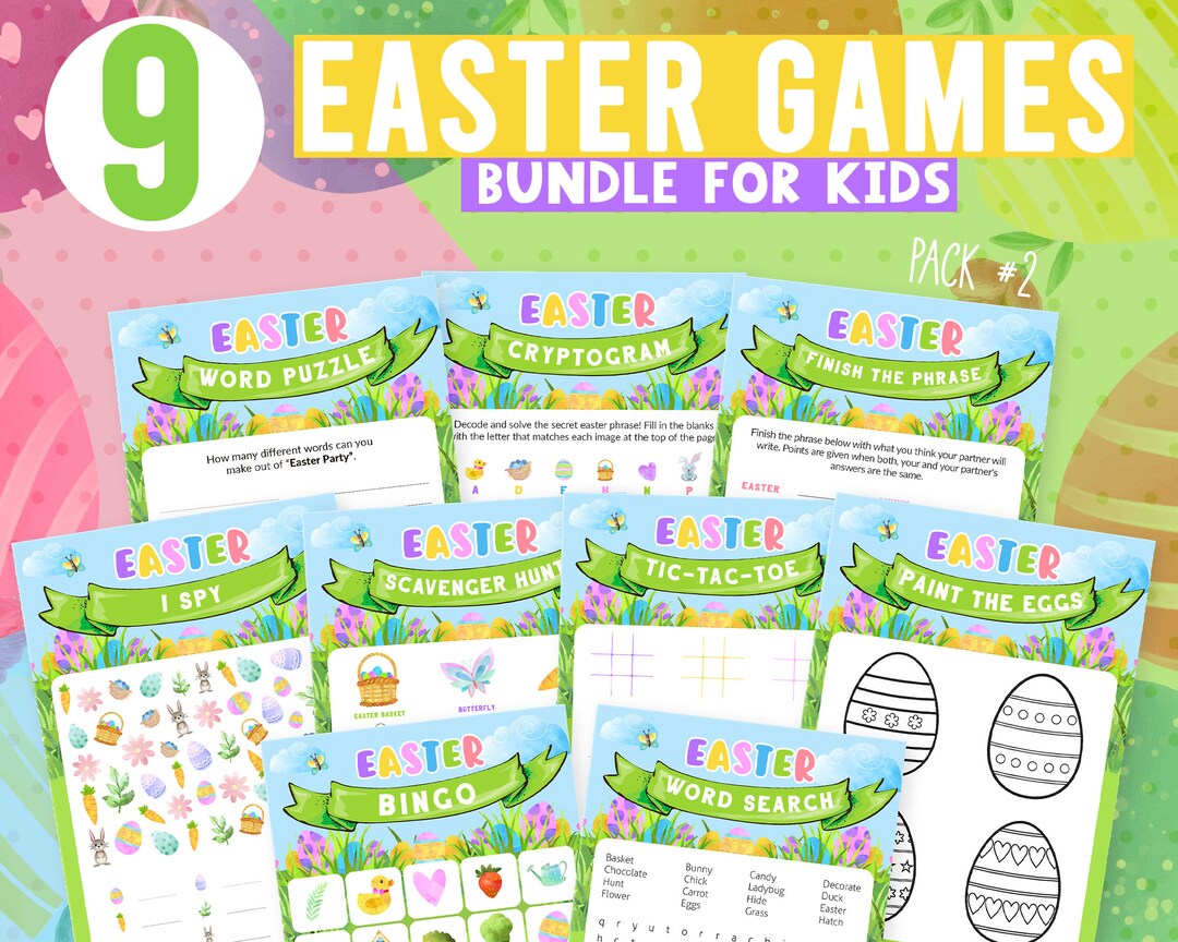 Printable Easter Games Pack Fun Printable Bundle for Kids - Etsy