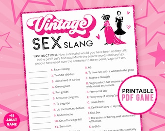 Ladies Night Vintage Sex Slang Trivia | Party Games for Adults | Naughty Bachelorette & Dirty Hen Party | Digital Download