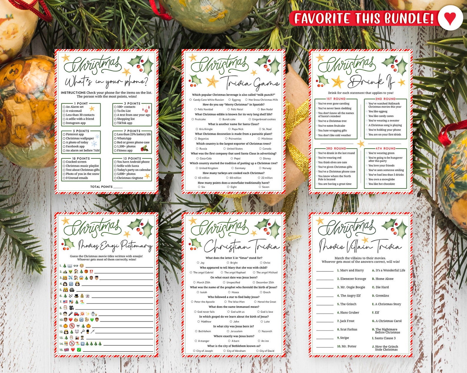 21 Christmas Games Pack Party Printable Games for Adults | Etsy