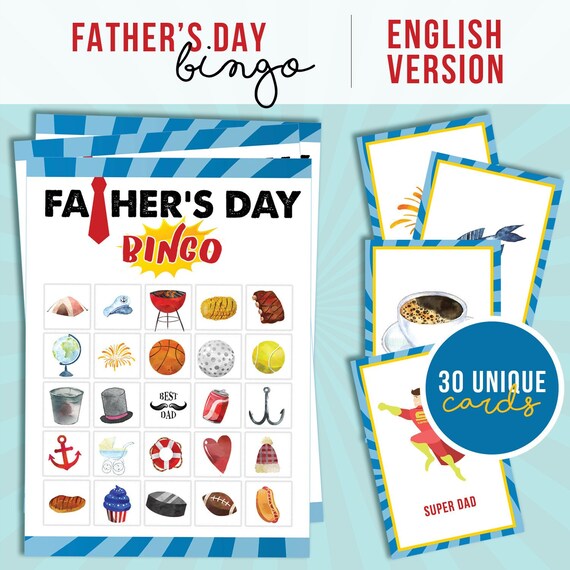 Fun Printable Father's Day Bingo Party Games | Etsy