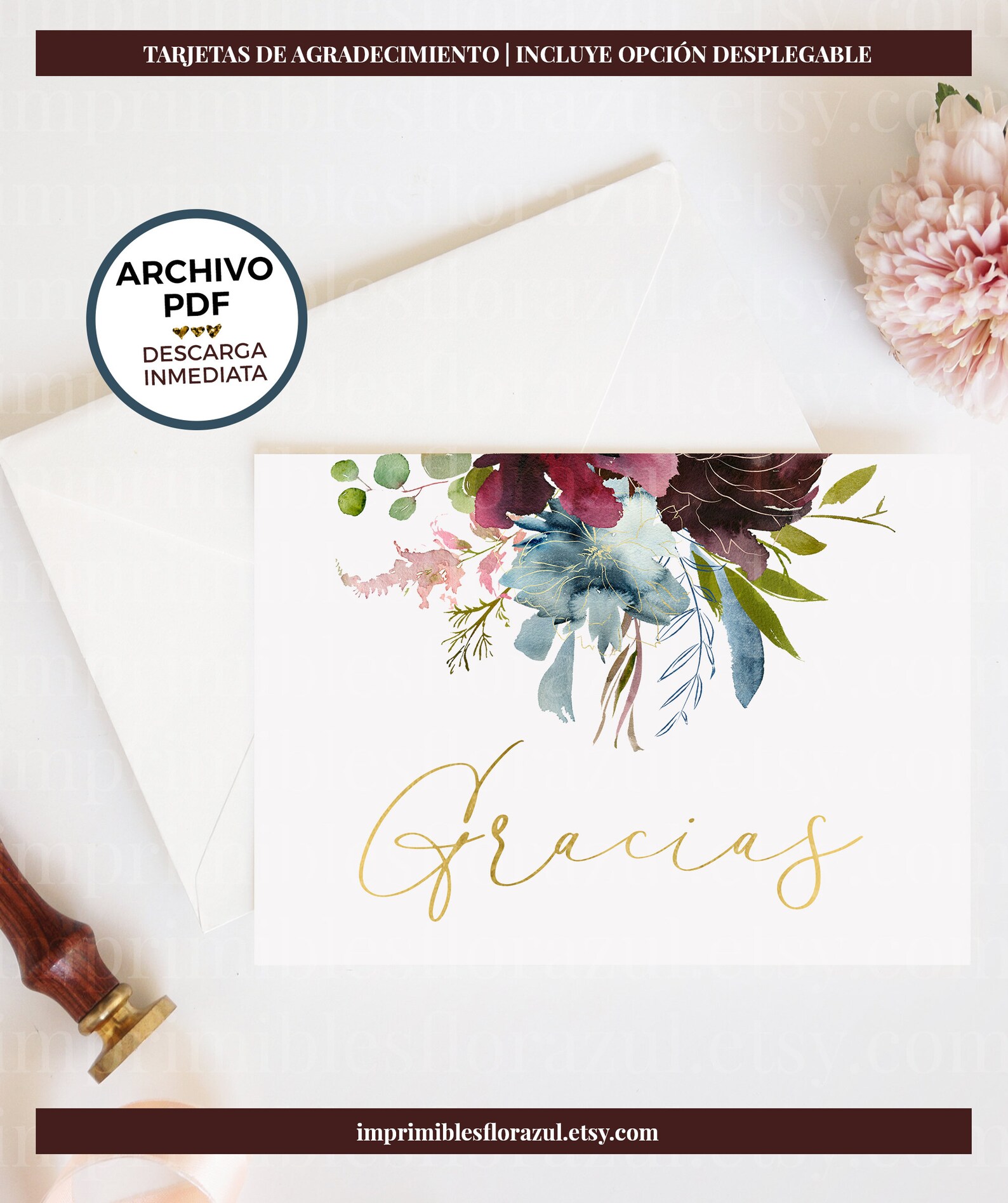 Wedding thank you note In spanish En español Tarjeta de Etsy