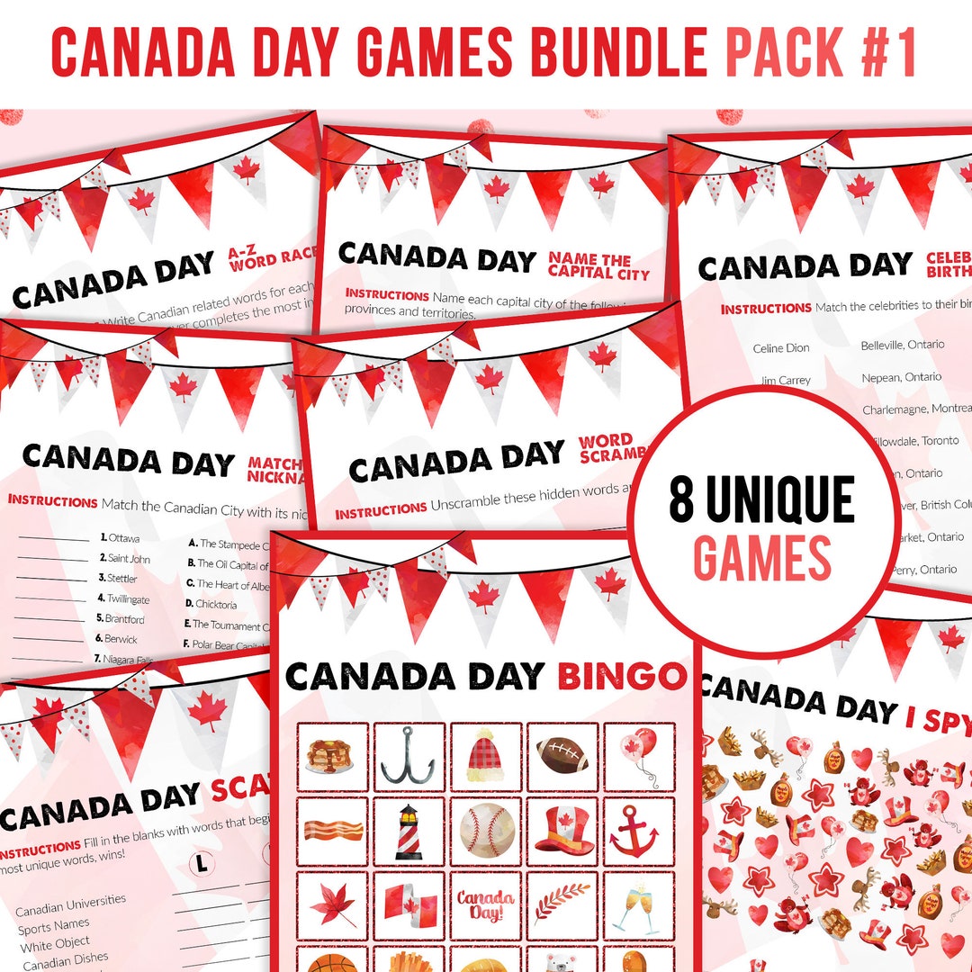 Canada Day Printable Games Bundle | Print at Home | Instant Download - Etsy