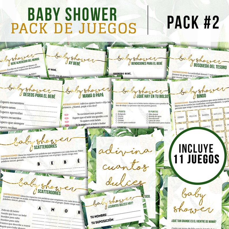 Baby shower games in spanish juegos imprimibles en español Etsy