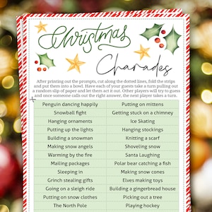 Fun Printable Christmas Games Charades Family Games for Kids - Etsy